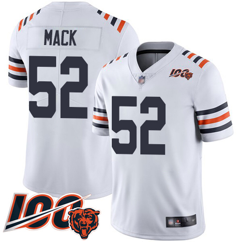Chicago Bears Limited White Men Khalil Mack Jersey NFL Football #52 100th Season->women nfl jersey->Women Jersey